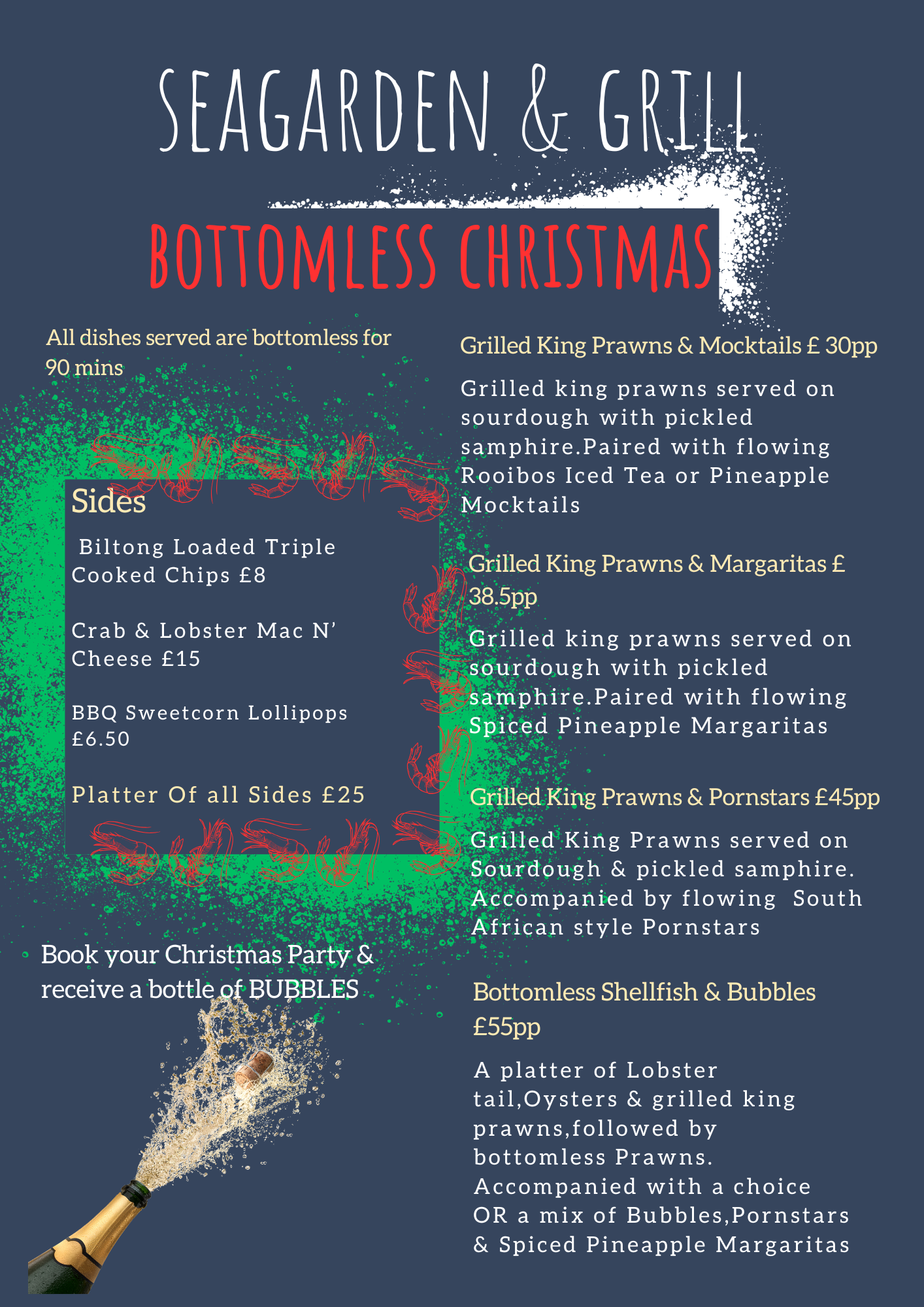Bottomless Christmas at Seagarden